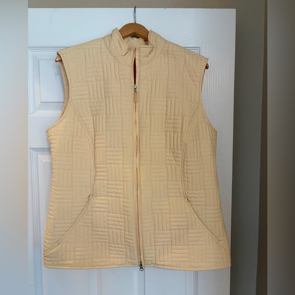 Cutter & Buck Puffer Vest Size XL Quilted Butter Yellow Packable Gorpcore U1